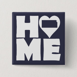 Kansas Home Heart State Button Badge Pin
