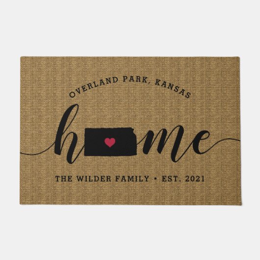 Kansas Home State Personalized Deurmat (Voorkant)
