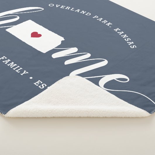 Kansas Home State Personalized Sherpa Deken (3/4)