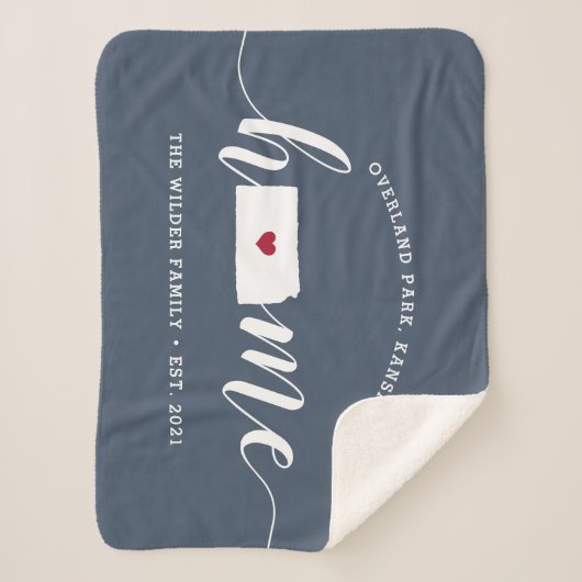 Kansas Home State Personalized Sherpa Deken (Voorkant)