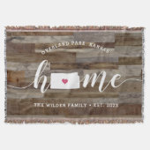 Kansas Home State Personalized Wood Kijk uit Deken (Voorkant)