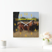 Kansas Horse's Wall Clock Vierkante Klok (Huis)