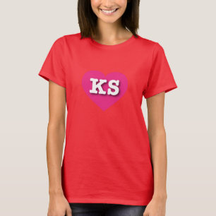 Kansas Hot Pink Heart - Ik hou van KS T-shirt