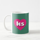 Kansas hot roze hart - Ik hou van Koffiemok (Links)