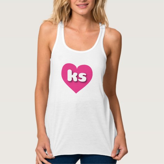 Kansas hot roze hart - Ik hou van Tanktop (Voorkant)