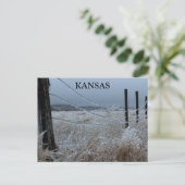 Kansas Ice op een hek Briefkaart (Staand voorkant)