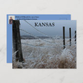 Kansas Ice op een hek Briefkaart (Voorkant / Achterkant)