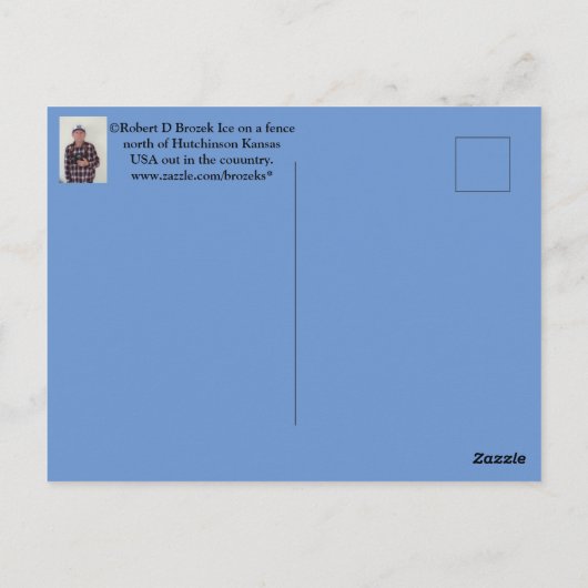 Kansas Ice op een hek Briefkaart (Achterkant)