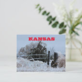 Kansas Icy Fence Post Card Briefkaart (Staand voorkant)