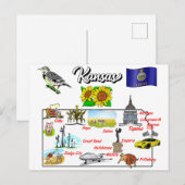 Kansas in de VS met de grote steden Briefkaart (Voorkant / Achterkant)