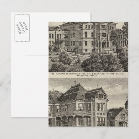 Kansas Institute for Education of the Blind Briefkaart (Voorkant / Achterkant)