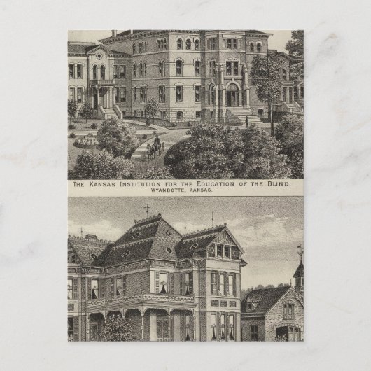 Kansas Institute for Education of the Blind Briefkaart (Voorkant)