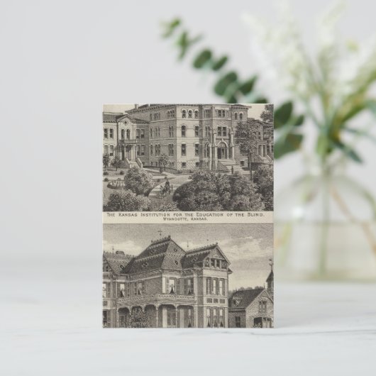 Kansas Institute for Education of the Blind Briefkaart (Staand voorkant)