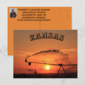 Kansas Irrigation System Sunset Post Kaart (Voorkant / Achterkant)
