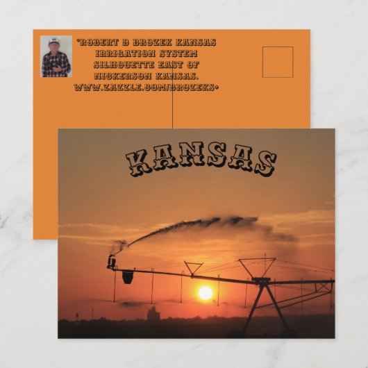 Kansas Irrigation System Sunset Post Kaart (Voorkant / Achterkant)