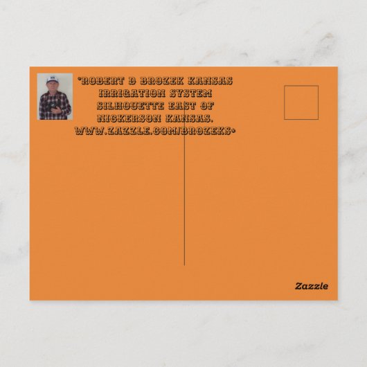 Kansas Irrigation System Sunset Post Kaart (Achterkant)