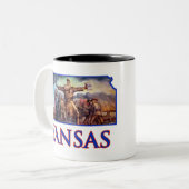 Kansas John Brown en de Tragische Prelude Tweekleurige Koffiemok (Voorkant links)