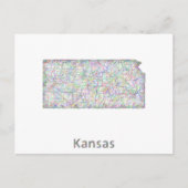 Kansas-kaart Briefkaart (Voorkant)