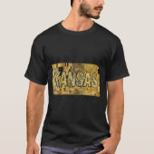 Kansas Kaart en Tekst T-shirt (Voorkant)