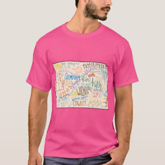 Kansas Kaart Extra Groot 3 T-shirt