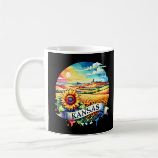 Kansas Kaart s - Retro-Amerikaanse staat Koffiemok