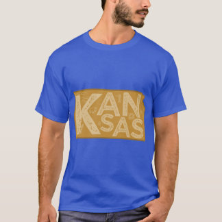 Kansas Kaart Typografie Bruin T-shirt