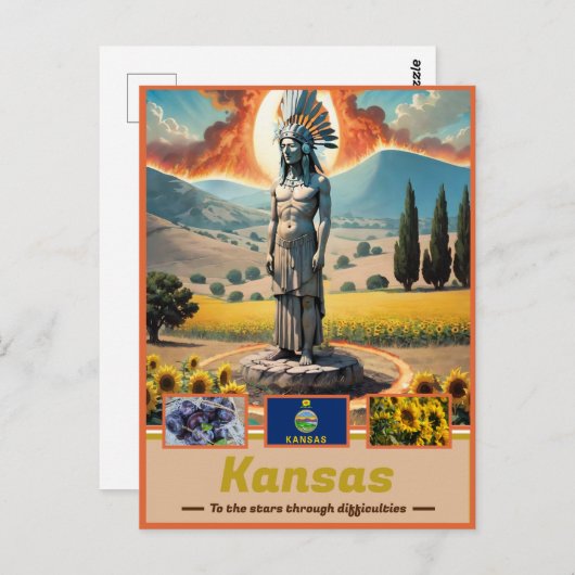 Kansas Kaleidoscope: Surreal State Delight Briefkaart (Voorkant / Achterkant)