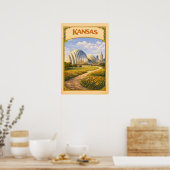Kansas Kauffman Center Retro Poster (Keuken)