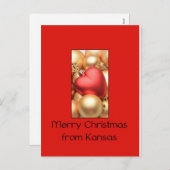 Kansas Kerst Kaart, staat specifiek Feestdagenkaart (Voorkant / Achterkant)