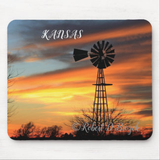 Kansas Kerst Windmolen Zonsondergang Muismat