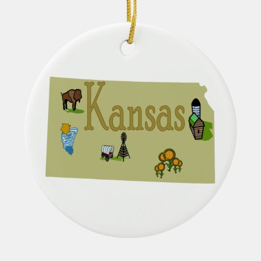 Kansas kerstboomversiering keramisch ornament (Voorkant)