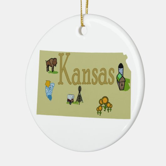 Kansas kerstboomversiering keramisch ornament (Links)