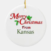 Kansas kerstboomversiering keramisch ornament (Achterkant)