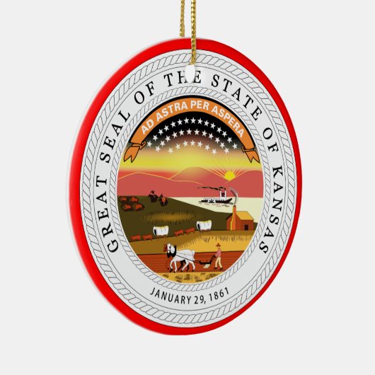 Kansas* Kerstversiering Keramisch Ornament (Rechts)