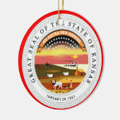 Kansas* Kerstversiering Keramisch Ornament (Links)