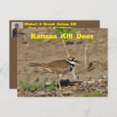 Kansas Kill Deer in een KAART van het Gebied POST. (Voorkant / Achterkant)
