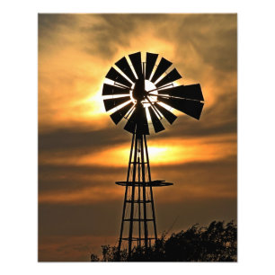 Kansas kleurrijke zon met wolken en de zon foto afdruk