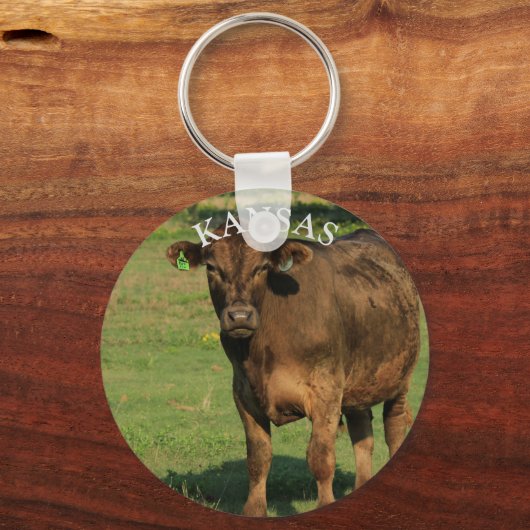 Kansas Koe Sleutelhanger (Voorkant)