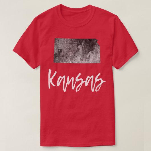 Kansas KS Map Grunge Grafische Starttoestand T-shirt (Design voorkant)