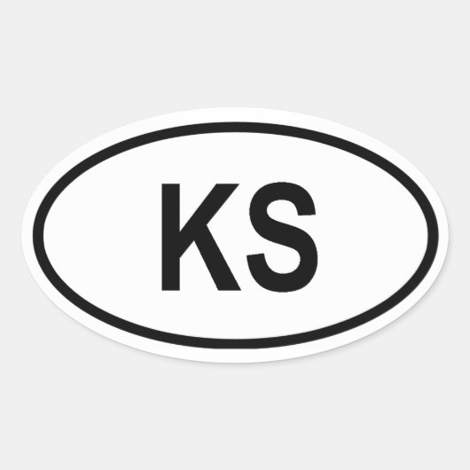Kansas "KS" Ovale Sticker (Voorkant)