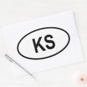 Kansas "KS" Ovale Sticker (Envelop)