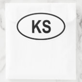 Kansas "KS" Ovale Sticker (Tas)