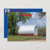Kansas Land Red Barn Briefkaart (Voorkant / Achterkant)