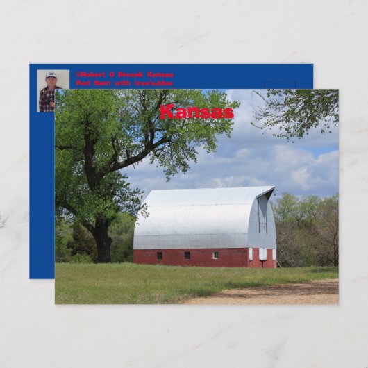 Kansas Land Red Barn Briefkaart (Voorkant / Achterkant)