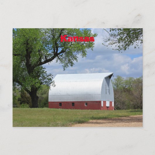 Kansas Land Red Barn Briefkaart (Voorkant)