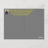 KANSAS LAND SNEEUWBANK POST KAART. BRIEFKAART (Achterkant)