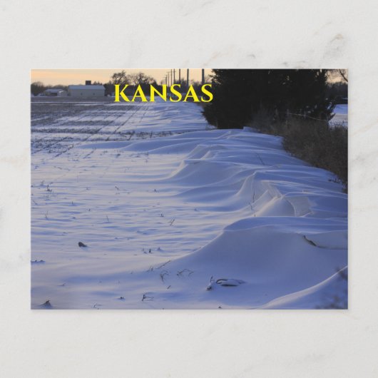 KANSAS LAND SNEEUWBANK POST KAART. BRIEFKAART (Voorkant)