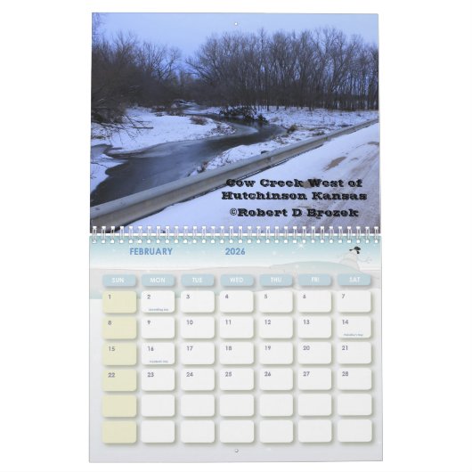 Kansas Landscapes en Sunset Calendar met Animals Kalender (Feb 2026)