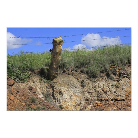 Kansas Landschap met Stone Post Photo Enlargement Foto Afdruk (Voorkant)