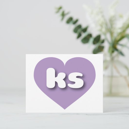 Kansas lavender hart - Ik hou van Briefkaart (Staand voorkant)